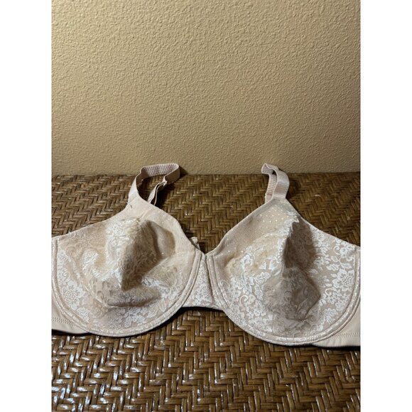 Vanity Fair Beige Lace Underwire Bra With Adjustable Straps  Size 42DD - Picture 1 of 8